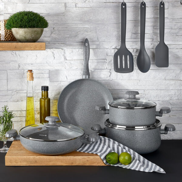 سرویس تابه املت پز 20 / 26 سانتیمتر طوسی میا گرانیت کرکماز 2615 - تصویر 2