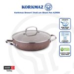 قابلمه کوتاه 24*6.0 سانتیمتر 2.4 لیتر قهوه ای برونی کرکماز 2908 - تصویر 3