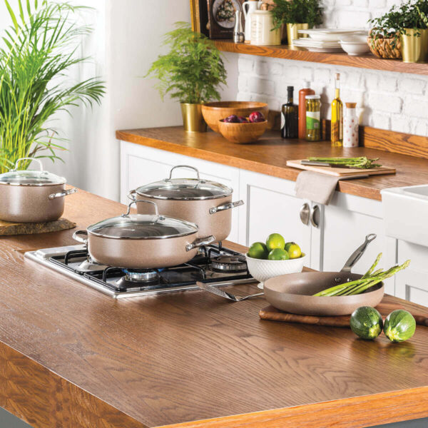 تابه تک دسته 20*3.3 سانتیمتر 1.0 لیتر قهوه ای برونی کرکماز 2915 - تصویر 3