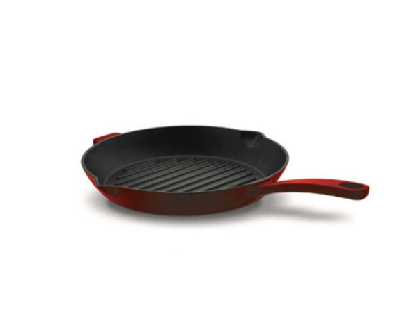 تابه گریل گرد چدنی 20*20 سانتیمتر قرمز کاستا کرکماز 2935-1 - تصویر 1