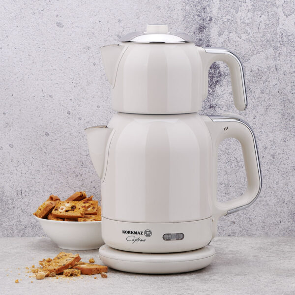 چای ساز اتوماتیک برقی 1600 وات 0.9+1.7 لیتر کرم چایتما کرکماز 331-08