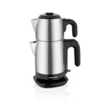چای ساز اتوماتیک برقی 1600 وات 1.1 + 1.6 لیتر استیل مات دمتز کرکماز 369-13 | لوازم خانگی ایران