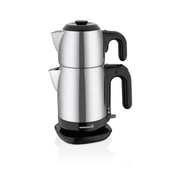 چای ساز اتوماتیک برقی 1600 وات 1.1 + 1.6 لیتر استیل مات دمتز کرکماز 369-13 | لوازم خانگی ایران