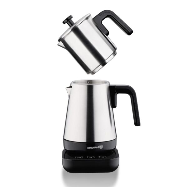 چای ساز اتوماتیک برقی 1600 وات 0.9+1.3 لیتر استیل مات مدرنا کرکماز 850 | لوازم خانگی ایران