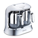 قهوه ساز ترک دو قلو برقی 400 وات نقره ای قهوه کولیک کرکماز 861-06