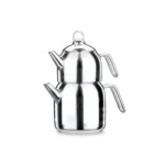 کتری و قوری 0.9 + 2.0 لیتر استیل مات آسترا کرکماز 098-01 | لوازم خانگی ایران