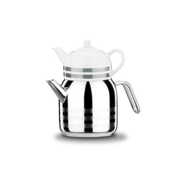 کتری و قوری 0.9 + 2.0 لیتر استیل براق آسترا کرکماز 098-02 | لوازم خانگی ایران