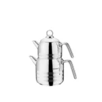 کتری و قوری 0.9 + 2.0 لیتر استیل براق آسترا کرکماز 098 | لوازم خانگی ایران