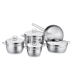 سرویس قابلمه 9 پارچه استیل براق آسترا کرکماز 1900 | لوازم خانگی ایران