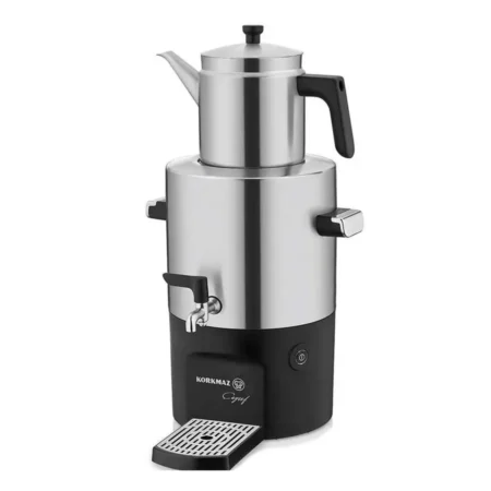 سماور برقی 2000 وات 2.0 + 5.0 لیتر استیل مات چای شف کرکماز 841 | لوازم خانگی ایران