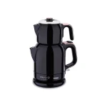 چای ساز اتوماتیک برقی 1600 وات 0.9+1.7 لیتر مشکی طلایی چایتیما کرکماز 331-09 | لوازم خانگی ایران