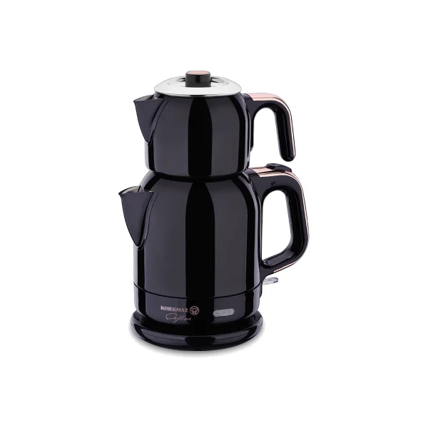 چای ساز اتوماتیک برقی 1600 وات 0.9+1.7 لیتر مشکی طلایی چایتیما کرکماز 331-09 | لوازم خانگی ایران