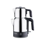 چای ساز اتوماتیک برقی 1600 وات 0.9+1.8 لیتر استیل براق دمکولیک کرکماز 359-08 | لوازم خانگی ایران