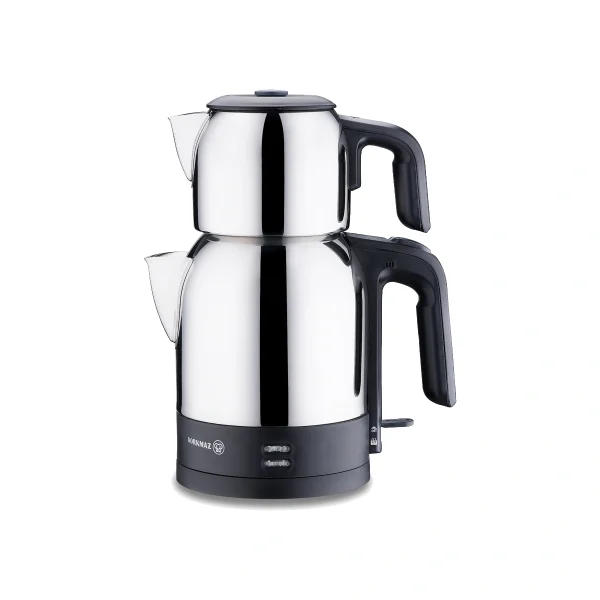 چای ساز اتوماتیک برقی 1600 وات 0.9+1.8 لیتر استیل براق دمکولیک کرکماز 359-08 | لوازم خانگی ایران