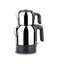 چای ساز اتوماتیک برقی 1600 وات 0.9+1.8 لیتر استیل براق دمکولیک کرکماز 359 | لوازم خانگی ایران
