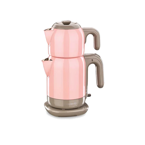 چای ساز اتوماتیک برقی 1600 وات 1.1 + 1.6 لیتر صورتی دمتز کرکماز 369-02 | لوازم خانگی ایران