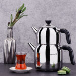 کتری و قوری 0.9 + 2.0 لیتر استیل براق کاپا کرکماز 078-01