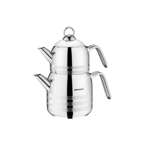 کتری و قوری 1.3 + 3.0 لیتر استیل براق مگا کرکماز 091 | لوازم خانگی ایران