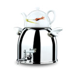 سماور رو اجاقی شیر دار 1.0 + 5.0 لیتر استیل براق رابی دایموند کرکماز 010