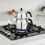 کتری و قوری 1.2 + 2.5 لیتر استیل براق رترو کرکماز 194 | لوازم خانگی ایران