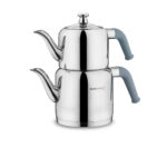 کتری و قوری 1.1 + 1.9 لیتر استیل براق ریوا کرکماز 189-03