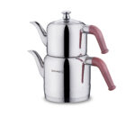 کتری و قوری 1.1 + 1.9 لیتر استیل براق ریوا کرکماز 189-01