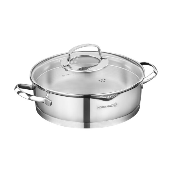 قابلمه کوتاه 24*7.0 سانتیمتر 3.0 لیتر استیل مات استیما کرکماز 1994