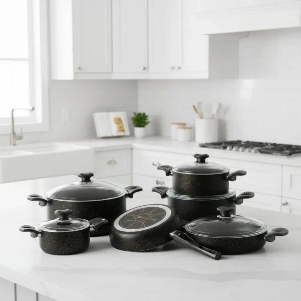 سرویس قابلمه گرانیت 11 پارچه مشکی یورک ریوالد 650100-01 | لوازم خانگی ایران