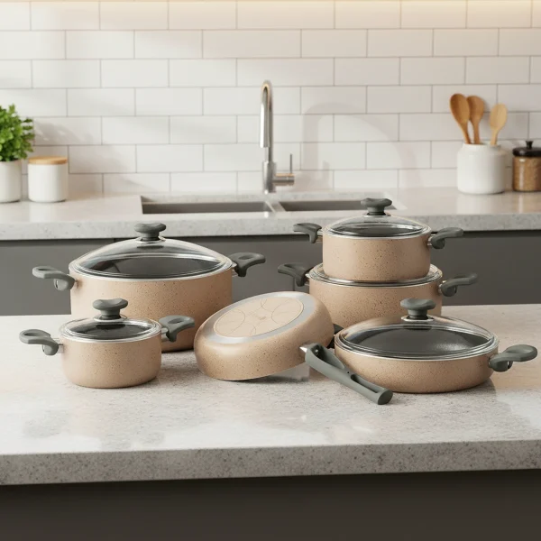 سرویس قابلمه 11 پارچه گرانیت مسی یورک ریوالد 650100-04 | لوازم خانگی ایران