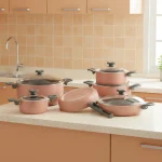 سرویس قابلمه گرانیت 11 پارچه گلبهی یورک ریوالد 650100-05 | لوازم خانگی ایران