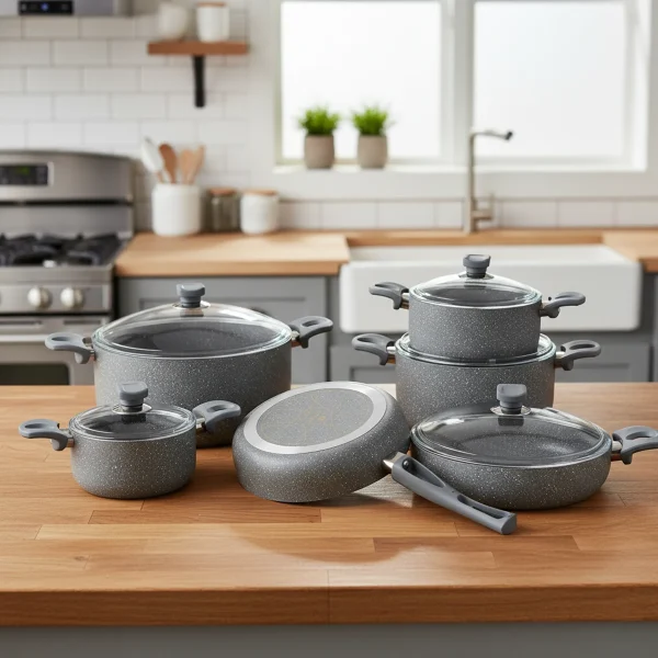 سرویس قابلمه 11 پارچه گرانیت طوسی یورک ریوالد 6501111-0114 | لوازم خانگی ایران