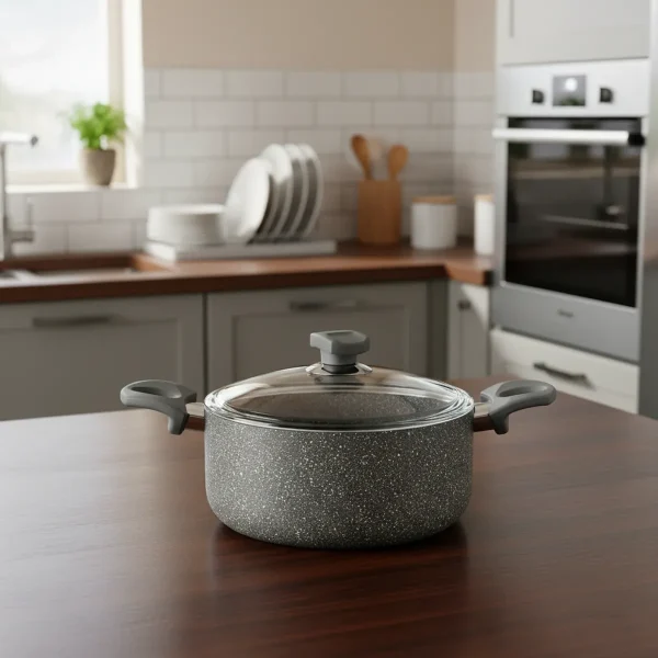 قابلمه نچسب 24*11.5 سانتی متر 4.8 لیتر طوسی یورک ریوالد 6503124-0114 | لوازم خانگی ایران