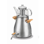 سماور رو اجاقی شیر دار 1.2 + 4.6 لیتر استیل مات مونتانا مگا کرکماز 206