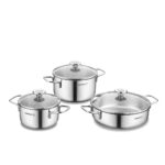 سرویس قابلمه 6 پارچه استیل براق آلیا کرکماز 1092