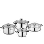 سرویس قابلمه 8 پارچه استیل براق آکوا کرکماز 1968 | لوازم خانگی ایران