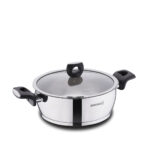 قابلمه کوتاه 24*8.0 سانتیمتر 3.4 لیتر استیل براق نورا کرکماز 2994