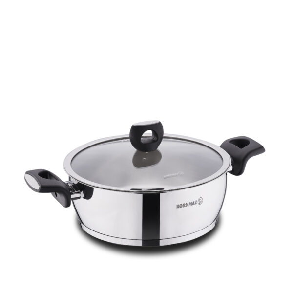 قابلمه کوتاه 24*8.0 سانتیمتر 3.4 لیتر استیل براق نورا کرکماز 2994