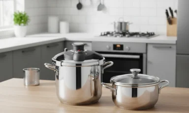 زودپز دوقلو 6.0 + 3.0 لیتر استیل براق آلیا کرکماز 171 | لوازم خانگی ایران