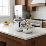 زودپز دوقلو 6.0 + 4.0 لیتر استیل براق آکوا کرکماز 175 | لوازم خانگی ایران