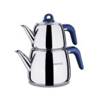 کتری و قوری 1.0 + 2.0 لیتر استیل براق بلا کرکماز 045-02