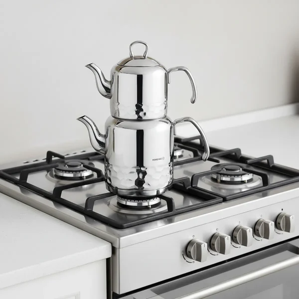 کتری و قوری 1.2 + 2.2 لیتر استیل براق ارنا کرکماز 227 | لوازم خانگی ایران