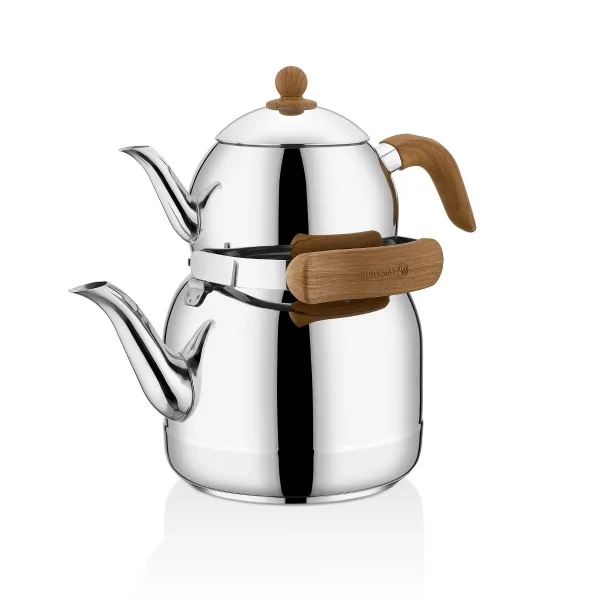 کتری و قوری 1.3 + 3.5 لیتر استیل براق فورستا کرکماز 217 | لوازم خانگی ایران