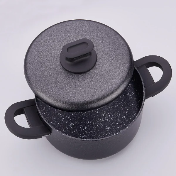 سرویس قابلمه 7 پارچه گرانیت مشکی لینا پلاس کرکماز 2888 | لوازم خانگی ایران