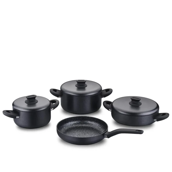 سرویس قابلمه 7 پارچه گرانیت مشکی لینا پلاس کرکماز 2888 | لوازم خانگی ایران