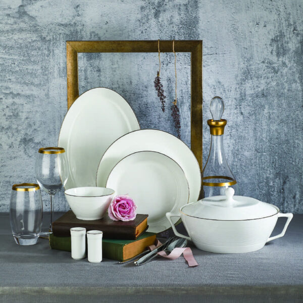 سرویس غذاخوری چینی 58 پارچه لاینز کرکماز 8263