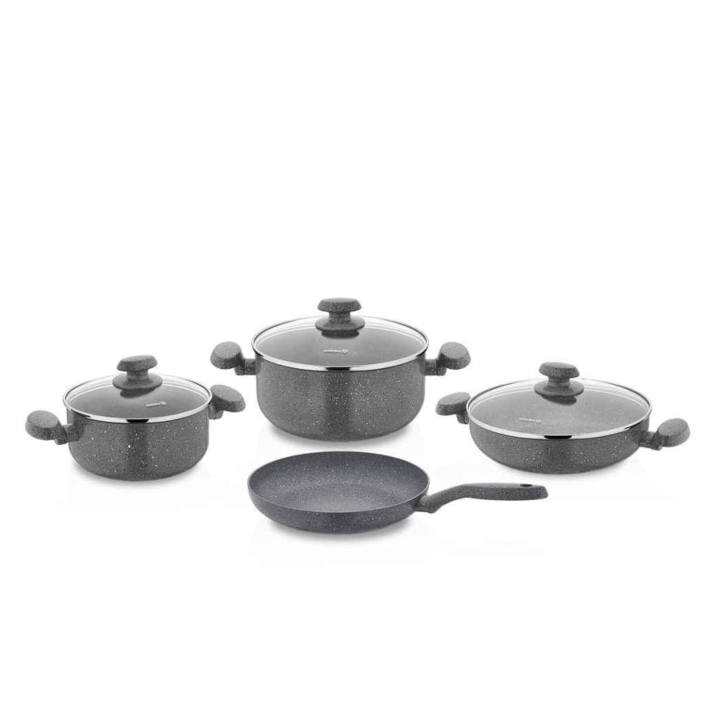 سرویس قابلمه نچسب 7 پارچه طوسی میا کرکماز 1146