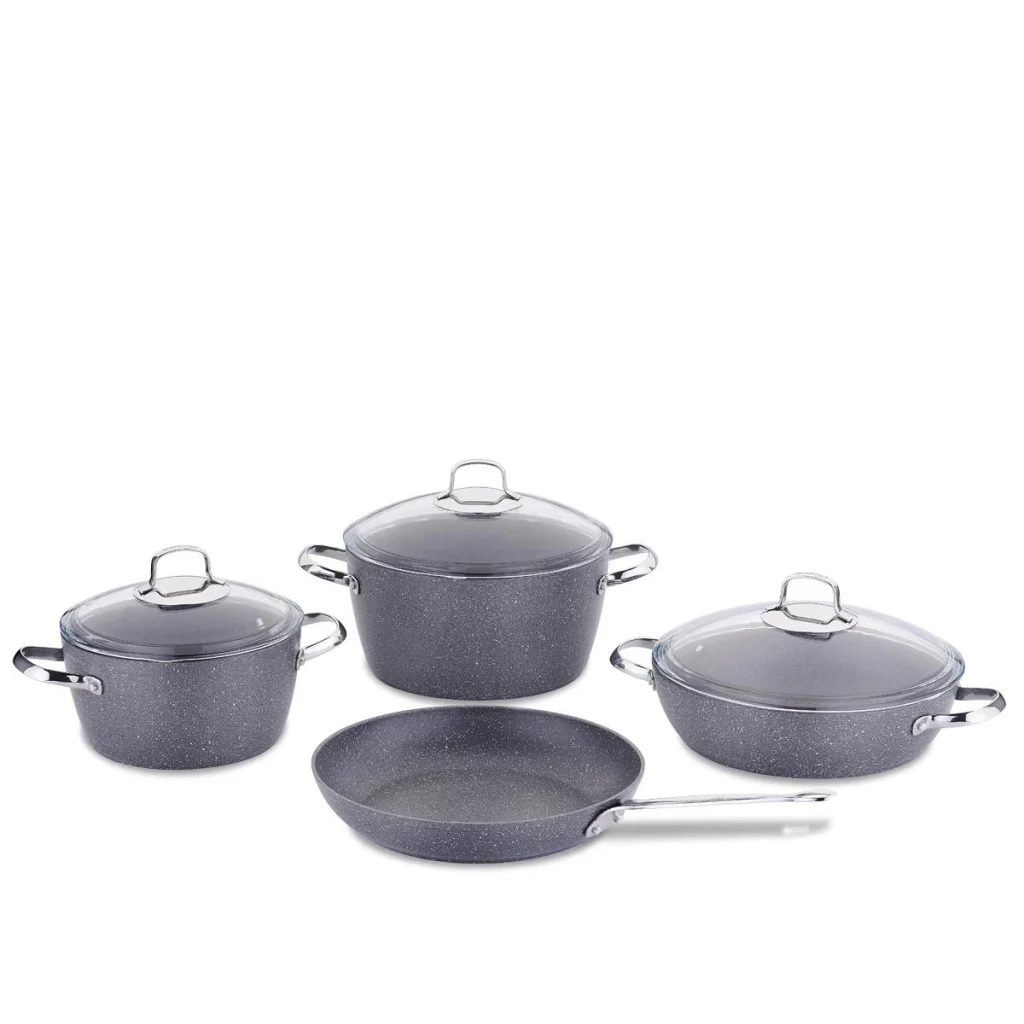 سرویس قابلمه 7 پارچه گرانیت طوسی نه آ کرکماز 2892 | لوازم خانگی ایران