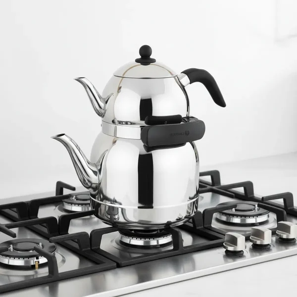 کتری و قوری 1.3 + 3.5 لیتر استیل براق اورنلا کرکماز 220 | لوازم خانگی ایران