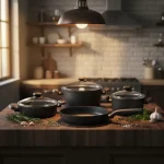 سرویس قابلمه 7 پارچه گرانیت مشکی اورنلا کرکماز 2609 | لوازم خانگی ایران