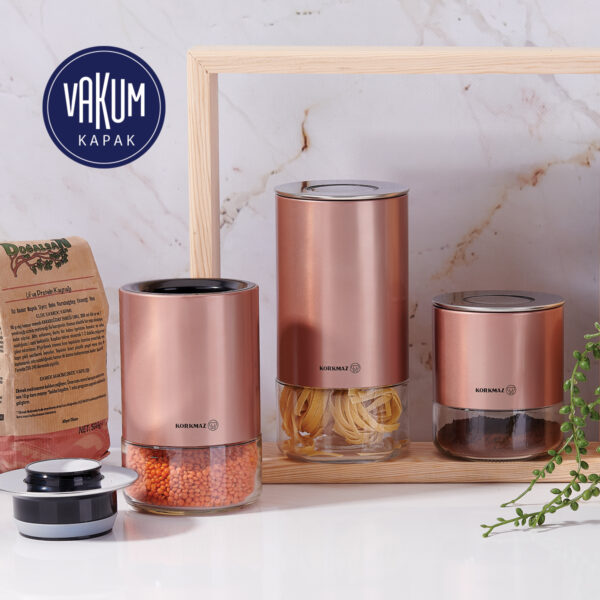 سرویس نگهداری حبوبات 3 پارچه رزگلد استورا پلاس کرکماز 5520-2 - تصویر 2